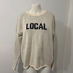 Town Pride size Small Made in USA "LOCAL" Preppy Coastal Beach Coverup Sweater